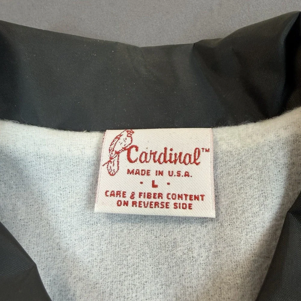 Vintage DARE Coaches‎ Jacket Cardinal Black Made in USA Large Snap Windbreaker